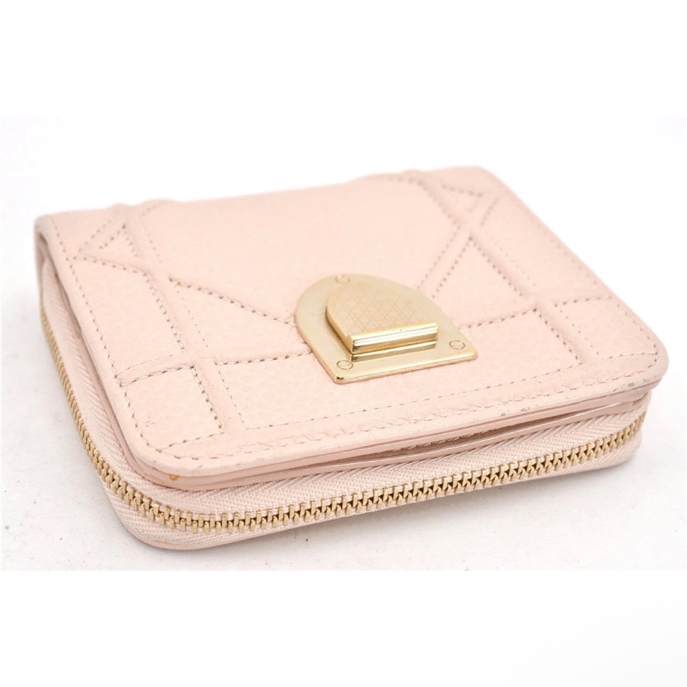 Christian Dior Cannage Tan Leather Compact Wallet EUC - Picture 7 of 11